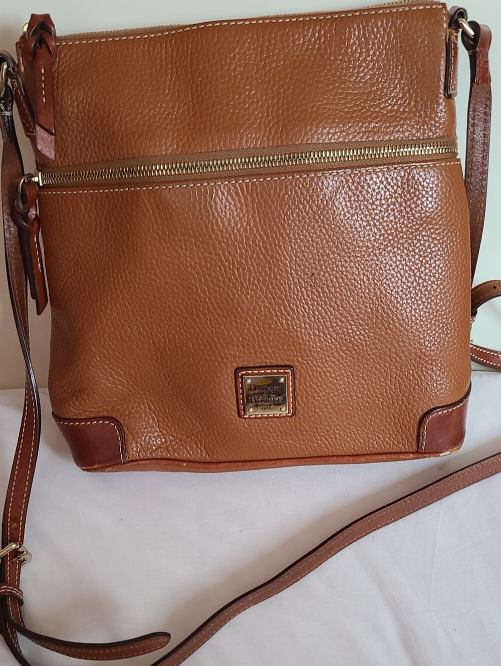 DOONEY& BOURKE Pebbled Leather Crossbody - Cognac Brown